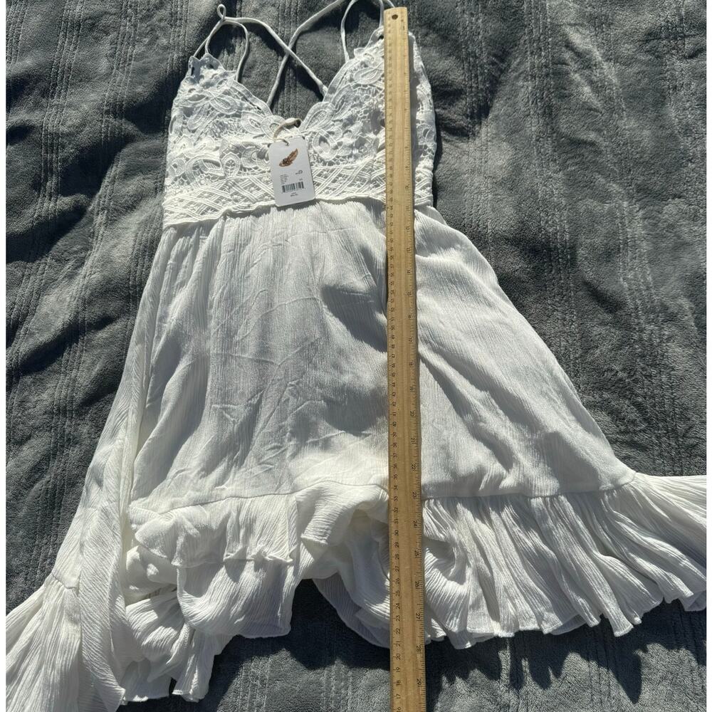 NWT C&V Chealsea & Violet Boho White Strappy Lace Mini Slip Dress Women’s XS - Picture 11 of 13